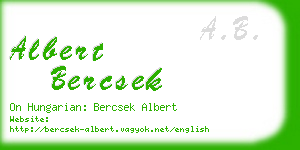 albert bercsek business card